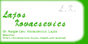 lajos kovacsevics business card